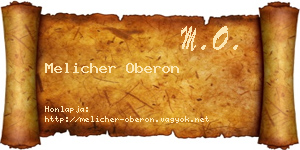 Melicher Oberon névjegykártya